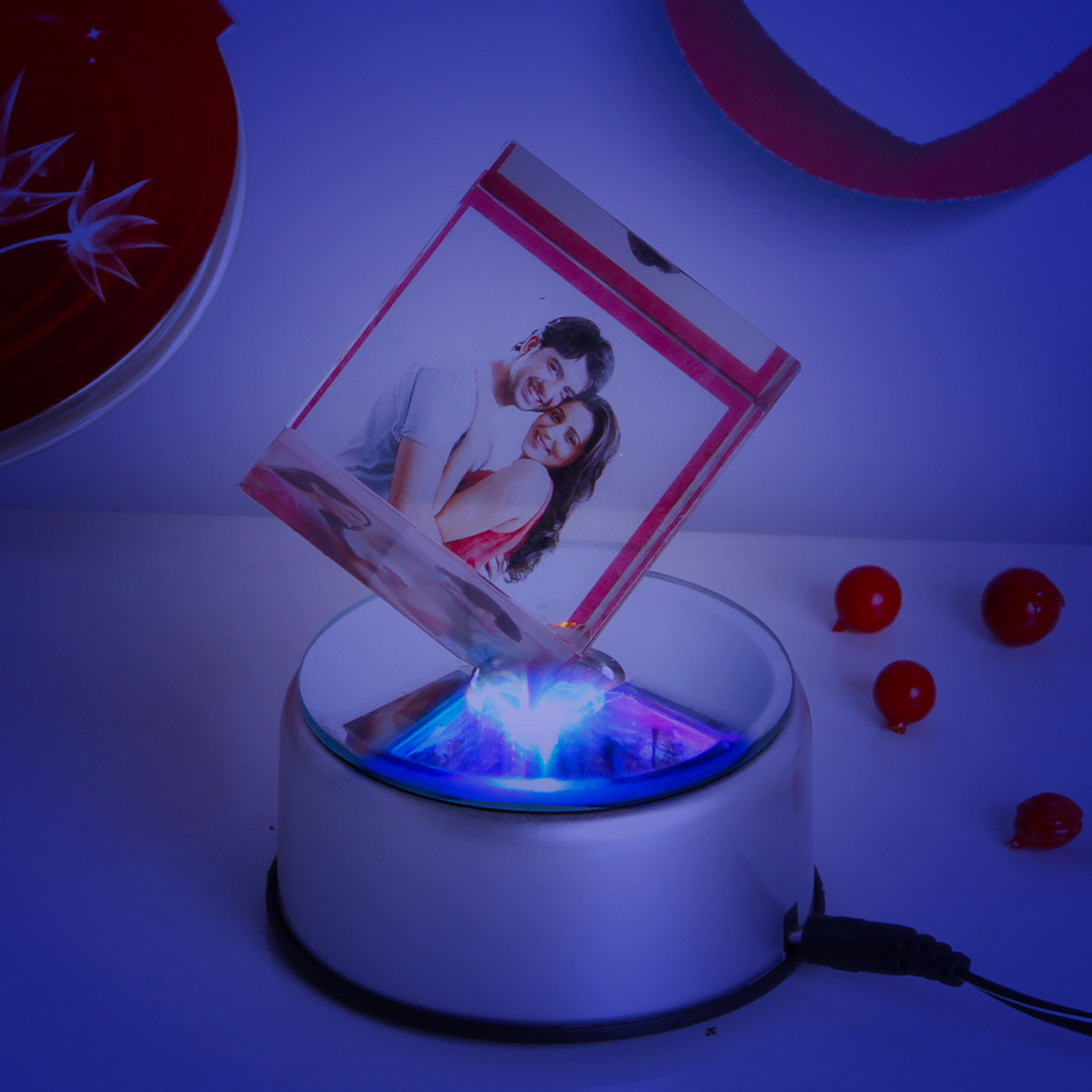 my heart is yours rotating crystal cub with led